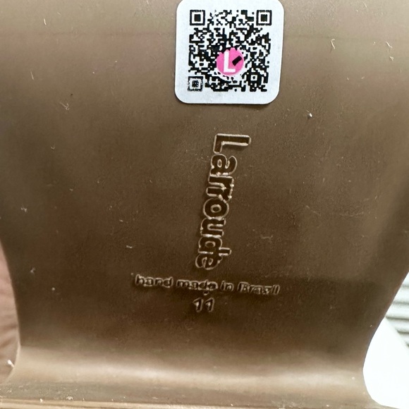 🌹LARROUDE🌹 Wanda Platform Mule In Neutral Plaid Raffia Size: 11 - Picture 12 of 13